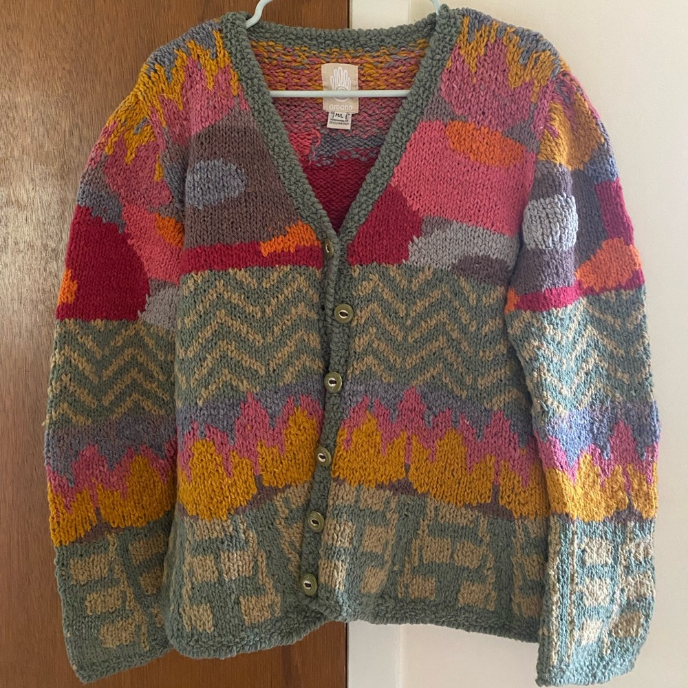 Amana 100% Wool Multicolor Patterned Sweater